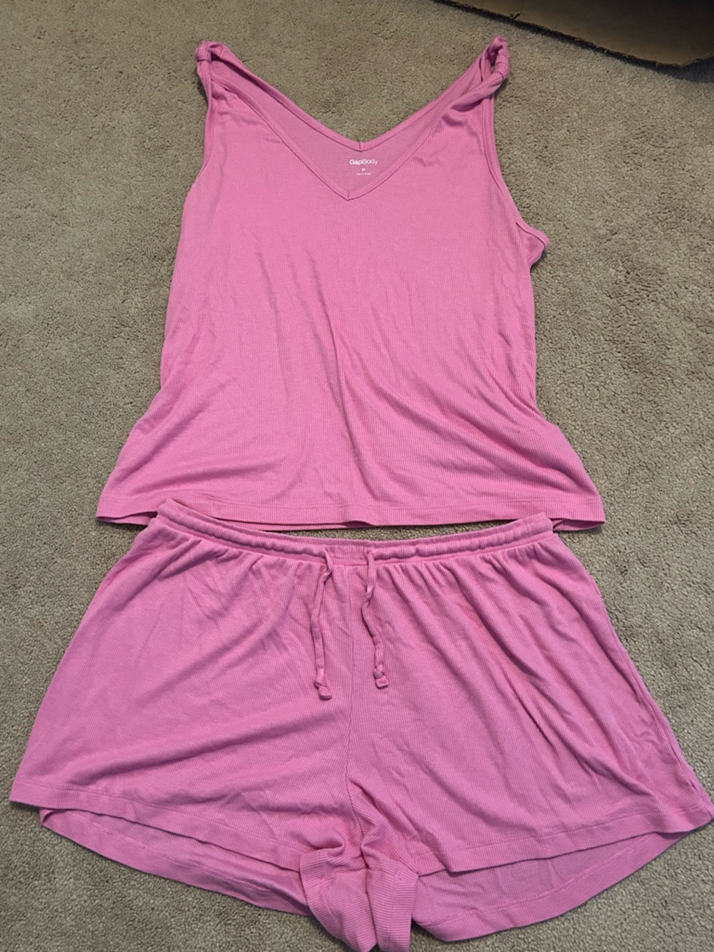 GAP Pink Two-Piece Tank Top and Shorts Pajama Set